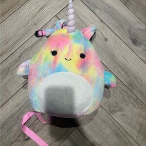 Squishmallows Tie-Dye Unicorn Plush Backpack
